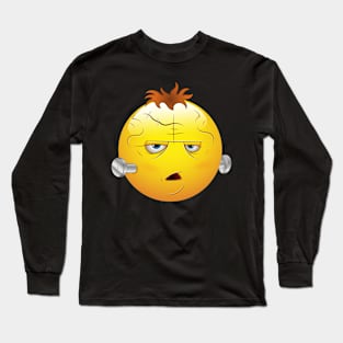 Frankenstein's Monster Smiley Face Emoticon Long Sleeve T-Shirt